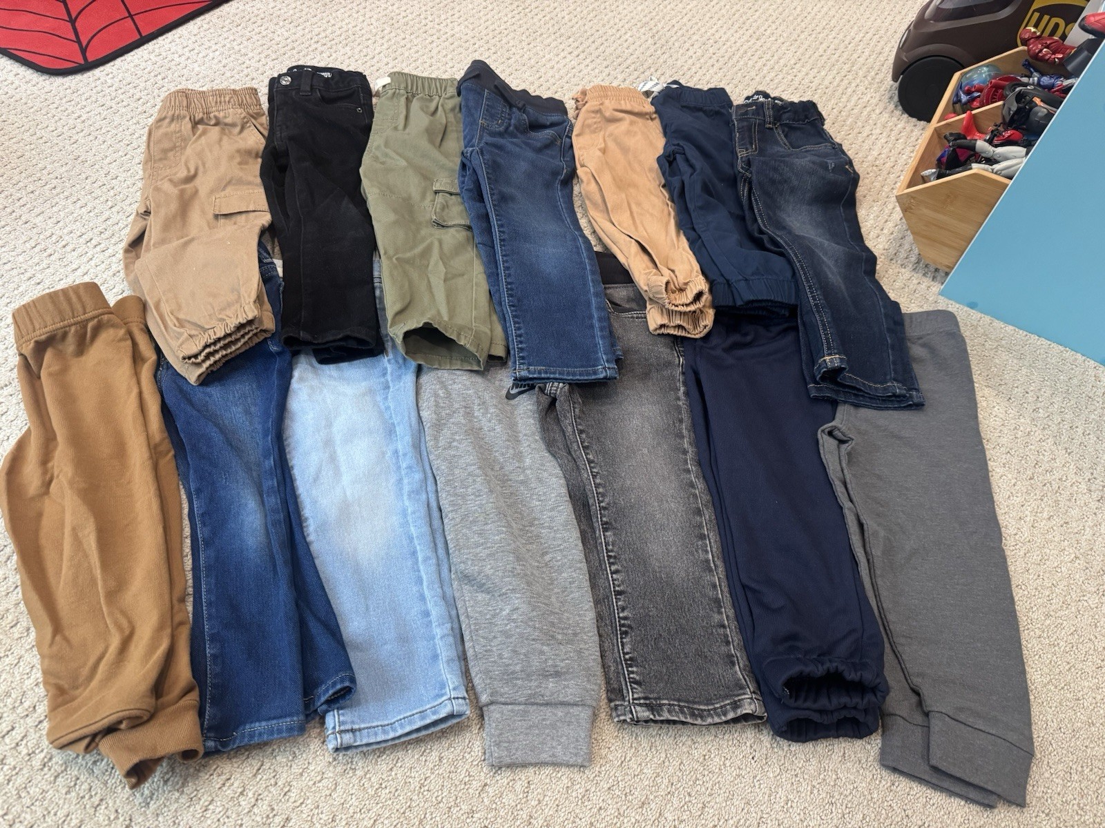 3t Unisex Baby Pants Lot Jeans Joggers Sweatpants Multicolor Solid Denim