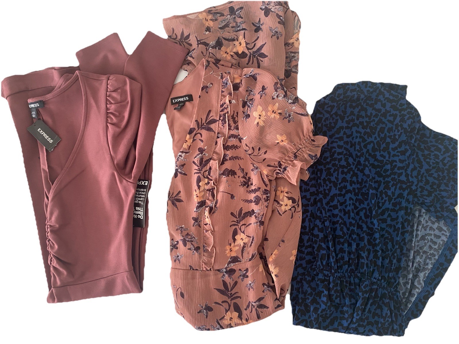 EXPRESS Lot of 3 Dresses Floral Animal Print Solid Size XS