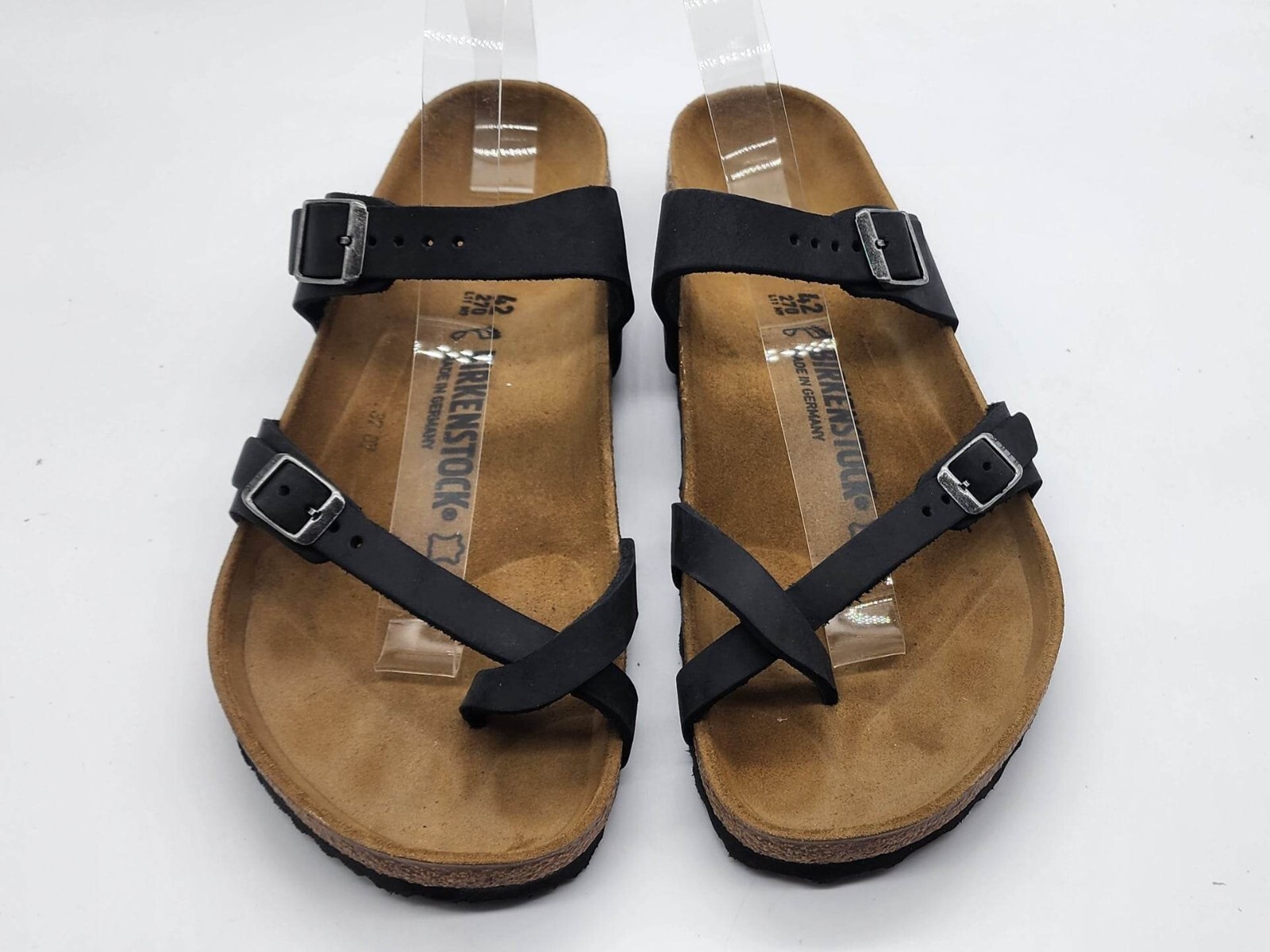 Birkenstock Oiled Leather MAYARI Black 42 1009922 *loose toe loop* #842