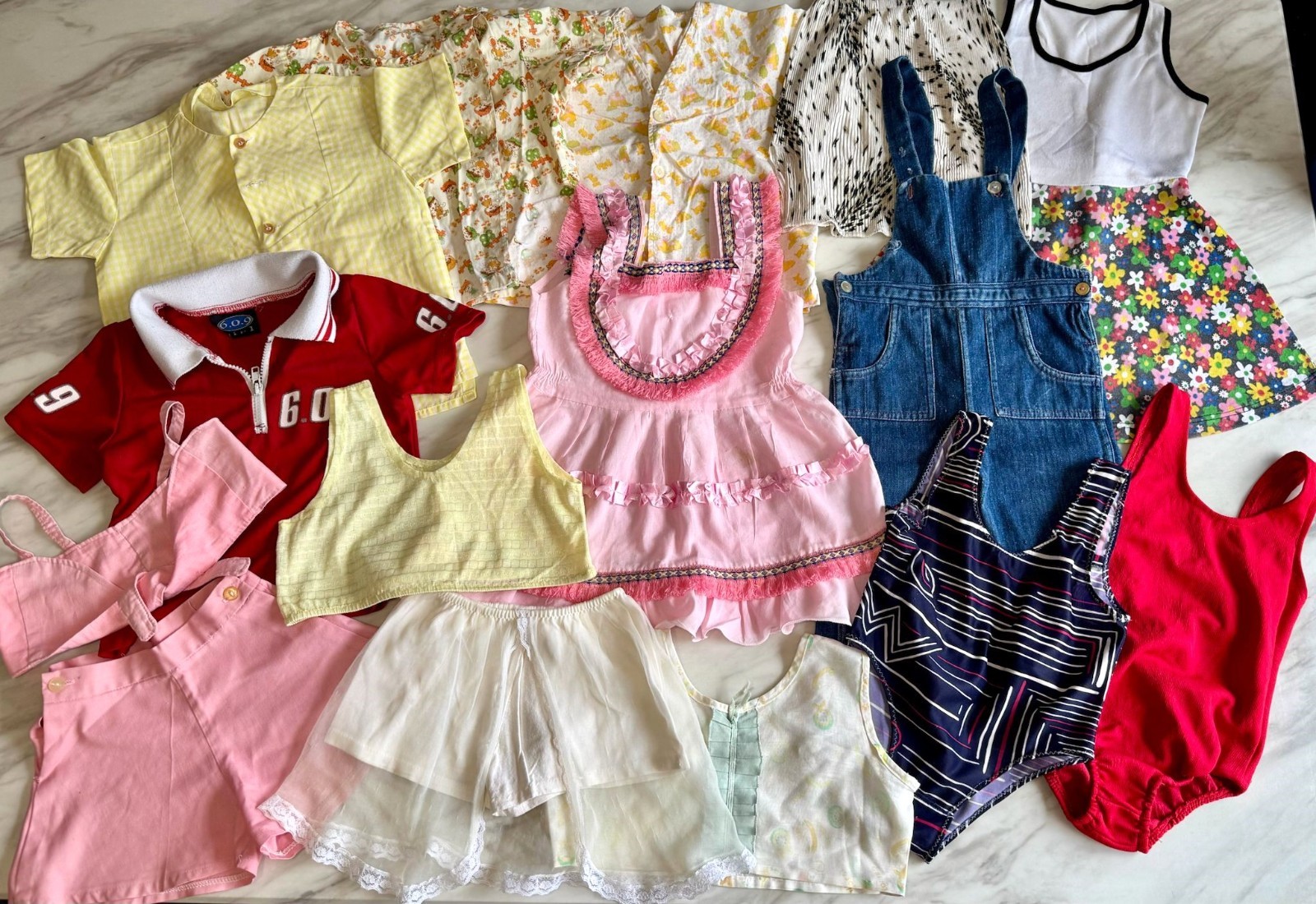 VINTAGE KIDS Sizes 18M-2T Lot 15 Pc Bundle Summer Fall Winter Clothing Handmade