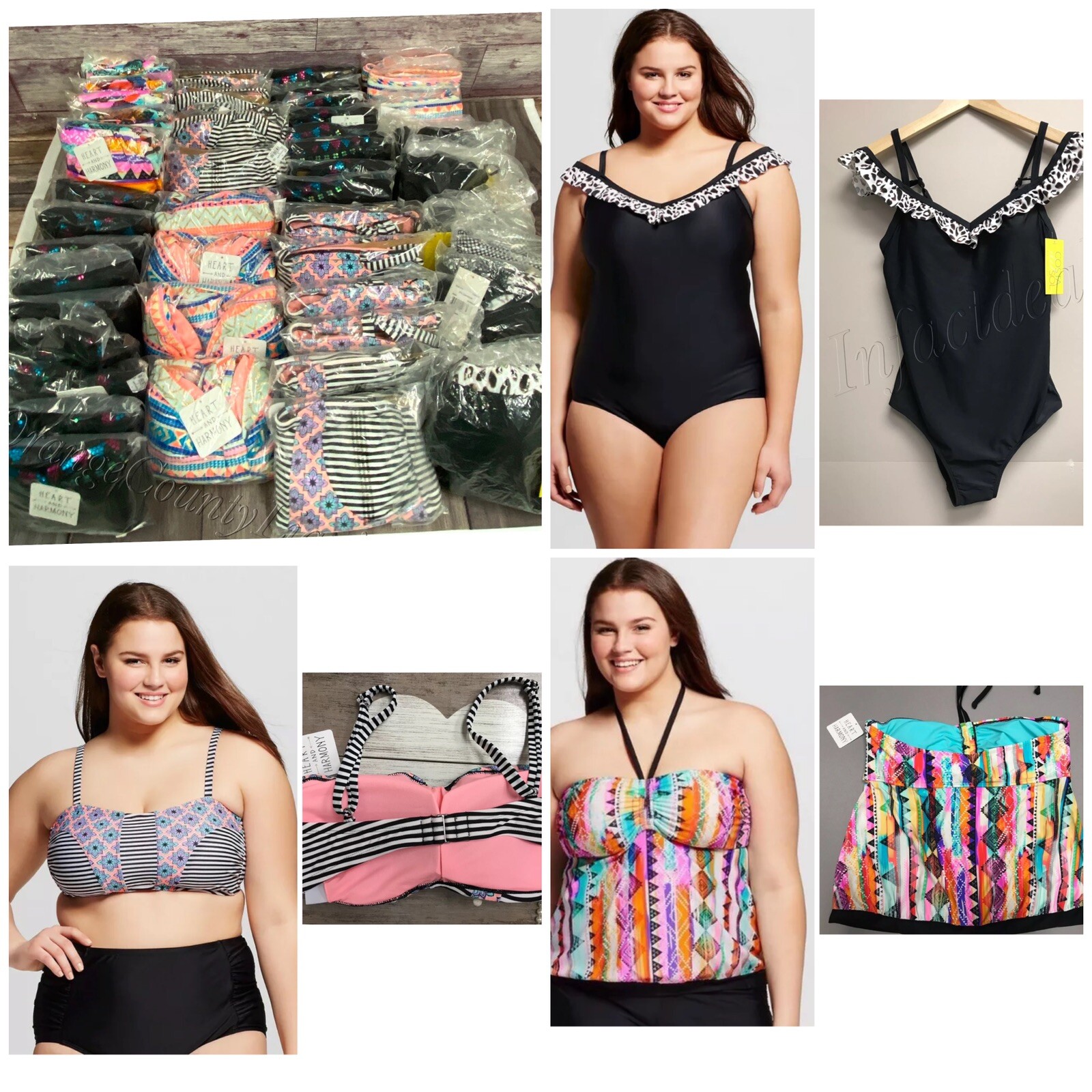 Women&rsquo;s Plus Size Heart & Harmony Costa del Sol Swim Lot Wholesale 50 Pc1X 2X 3X
