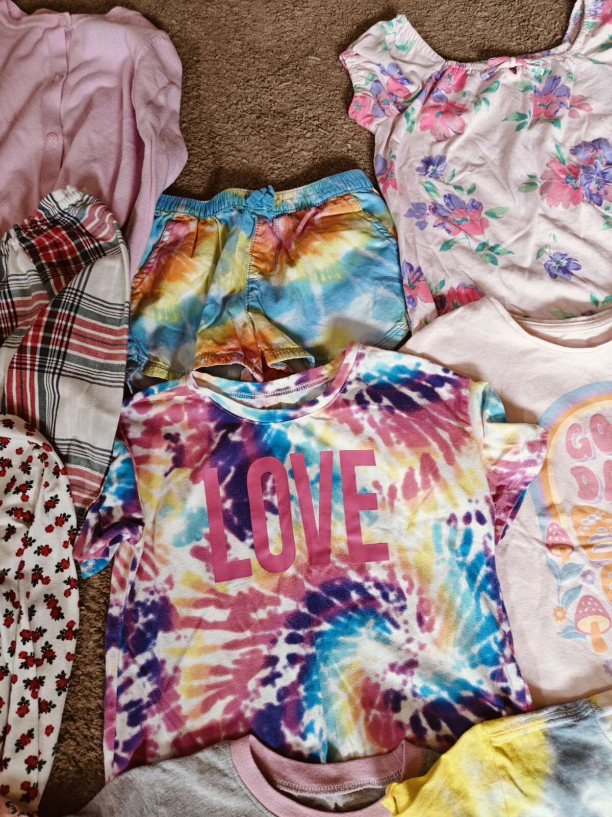 Large Lot Of Girl&rsquo;s Size 5/6 & 7/8 Clothing Various Seasons Shorts Tshirts 11pc
