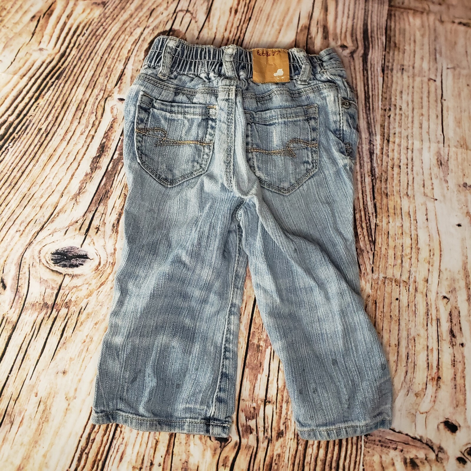 Little 77 Baby Clothes 6 months 6-9 Lot Of 3 distressed jeans orange rock roll