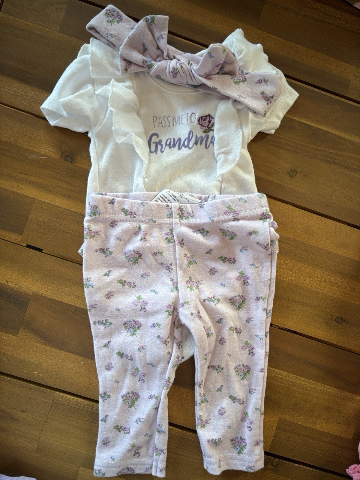 Carter&rsquo;s Cat & Jack Baby Girl Clothing Lot 0-3M 6M Cotton Floral Pink