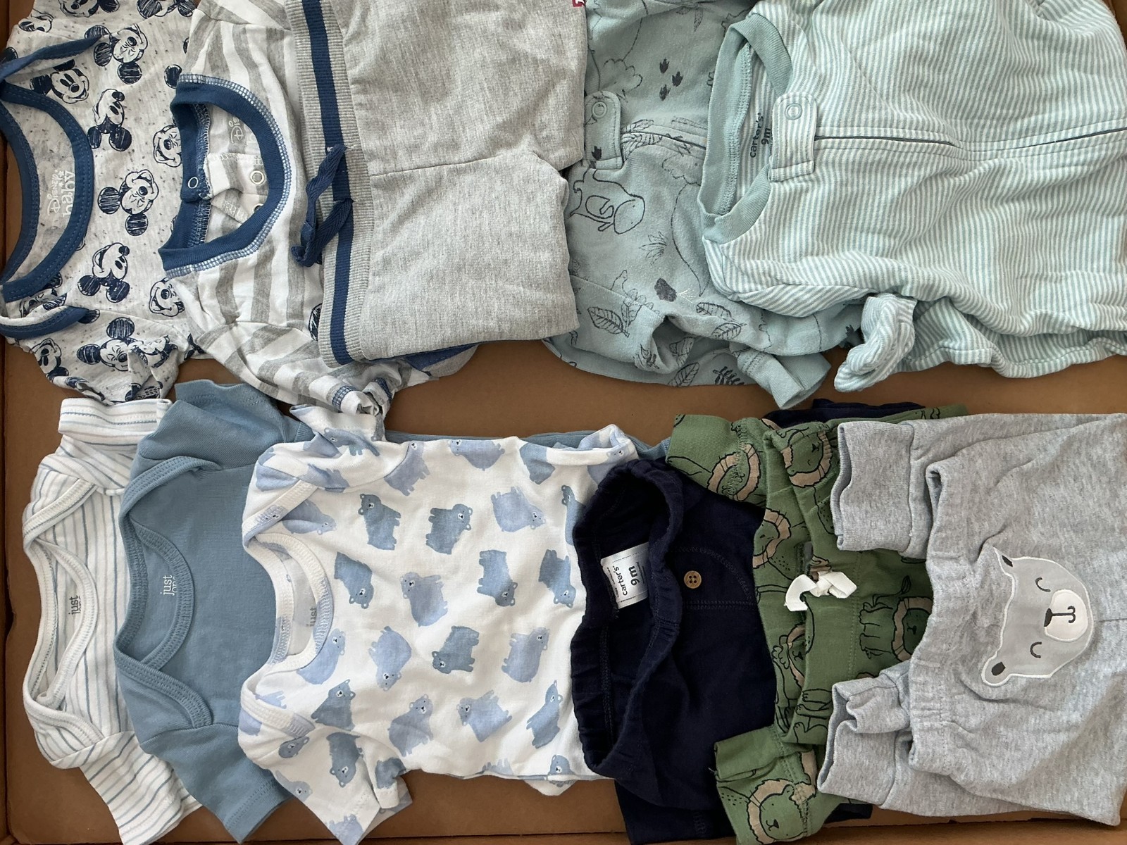 Lot of 11 Baby Boy 9 M Body Sleepers Pants Gerber/Disney/Carter&rsquo;s Pre-owned
