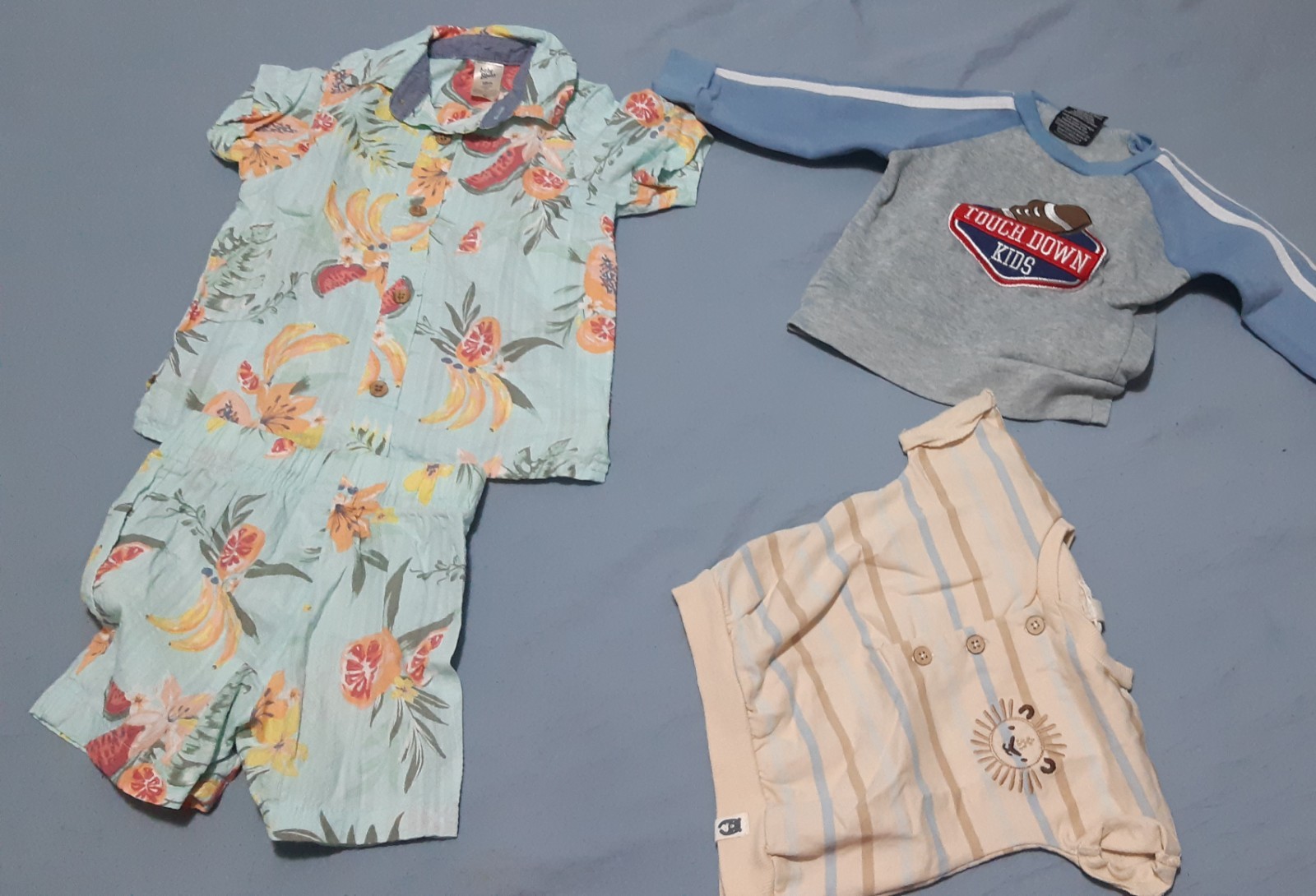 Touch Down Kids Baby Boy Clothing Lot Shirt/Shorts Set Sweatshirt Romper