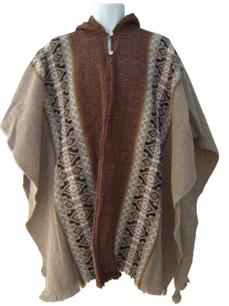 WHOLESALE LOT OF 10 BEAUTIFUL ALPACA WOOL HOODED AMBATO PONCHO FOR MEN 21V
