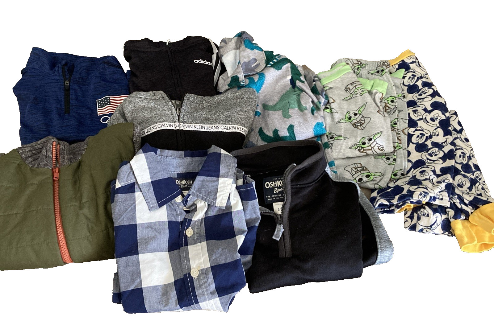 Boys Clothing Lot Size 5t 9 Pieces Osh Kosh; Calvin Klein; Disney; Star Wars