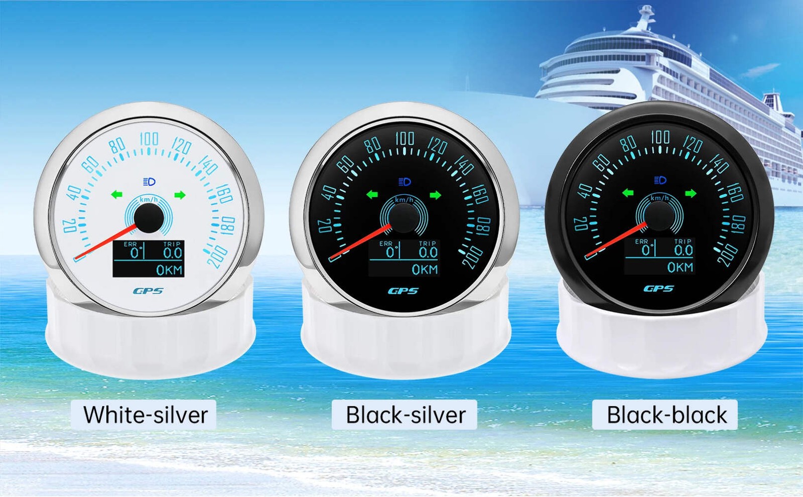 85MM Digital GPS Speedometer 0-160MPH 0-200KMH Speed Meter With GPS Antenna For