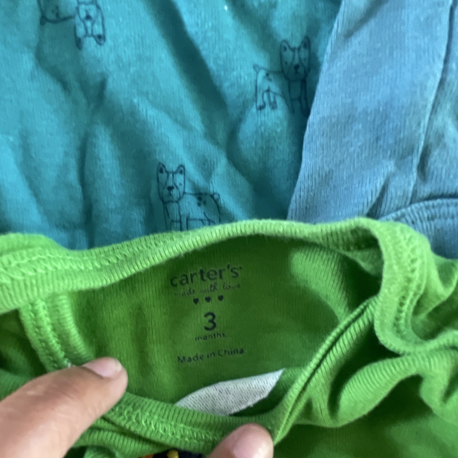 Carter&rsquo;s Baby Boy Bodysuits Lot of 5, 3 Months Cotton Multicolor Striped Dino