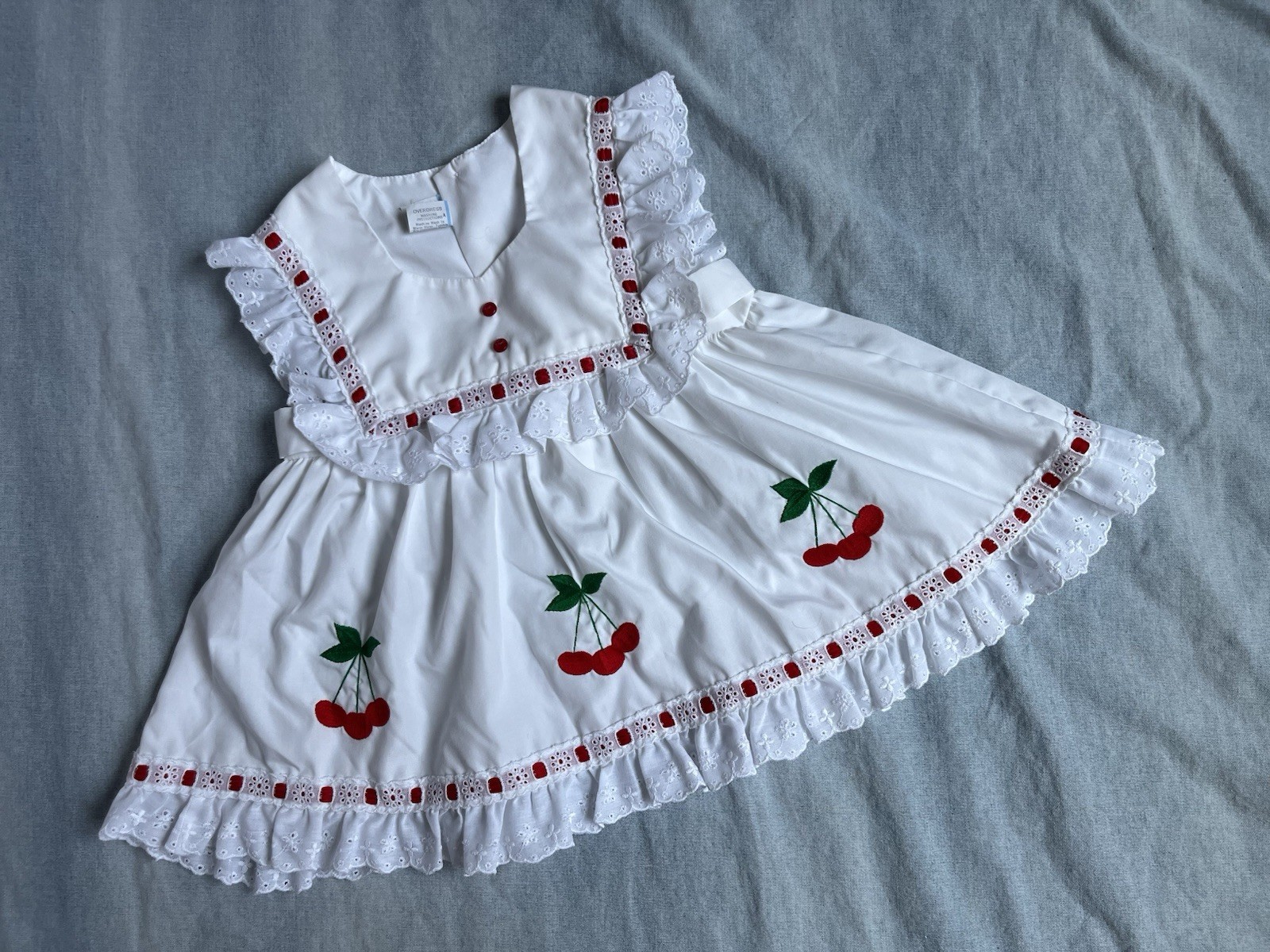 Vintage Baby Girls Clothing Lot 70s 80s 90s Western Denim Fruit Floral Lace