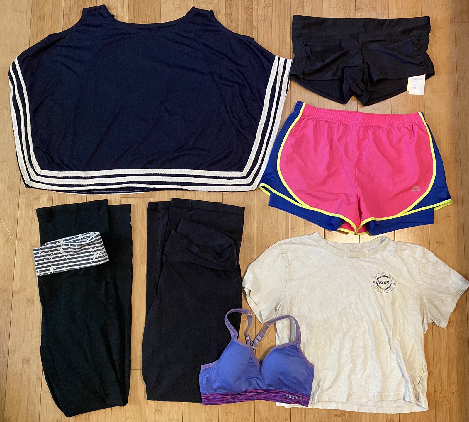 Lot of 7 Womens Clothes Medium Vans Old Navy RBX Reebok Mossimo All in Motion