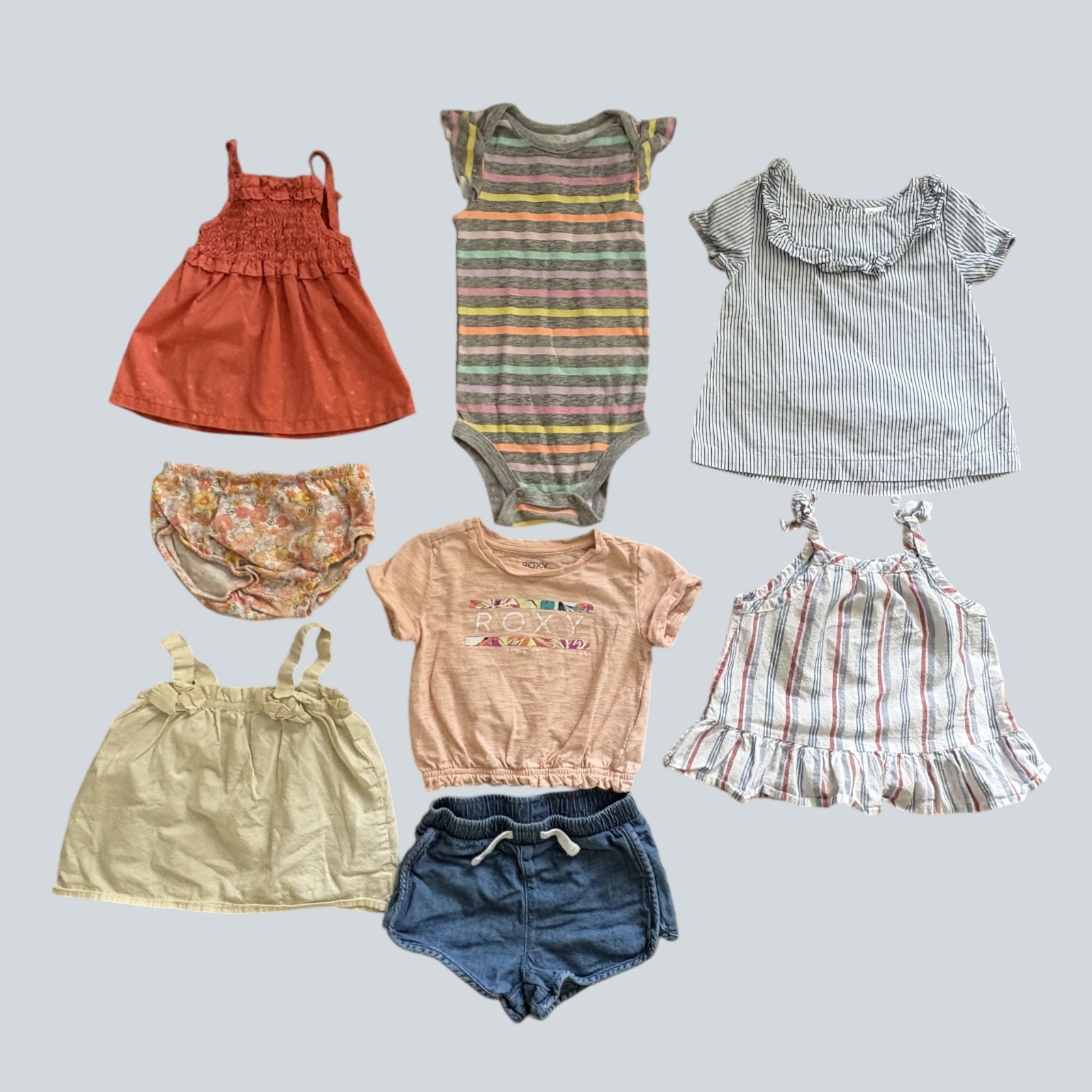 Girls Clothes Lot 19 Pieces Assortes Styles and Brands Cat&Jack, Disney, Roxy