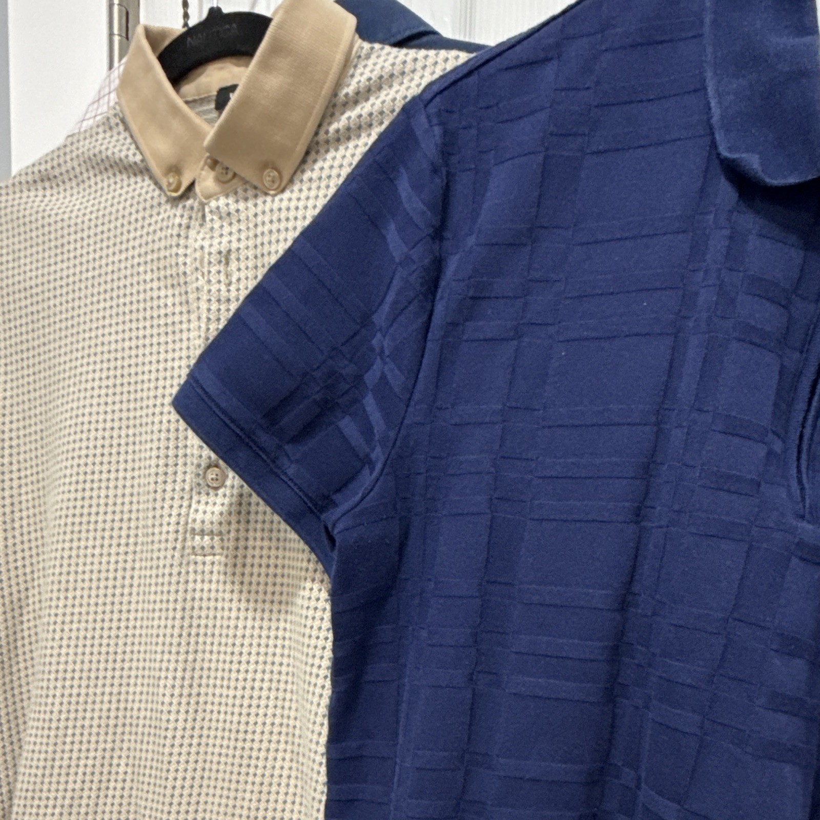 Express Men’s Size S 4pc Cotton Shirt Lot Button-Down & Polo Blue Beige White