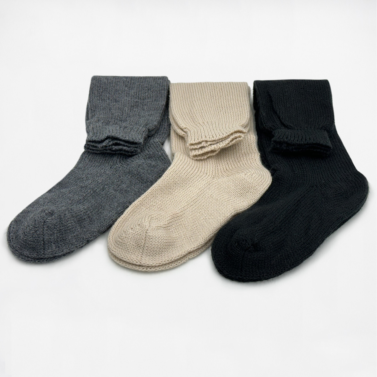 TEN PAIRS LOT OF SOLID PLAIN HANDWOVEN ALPACA WOOL SOCKS UNISEX S-M SIZE