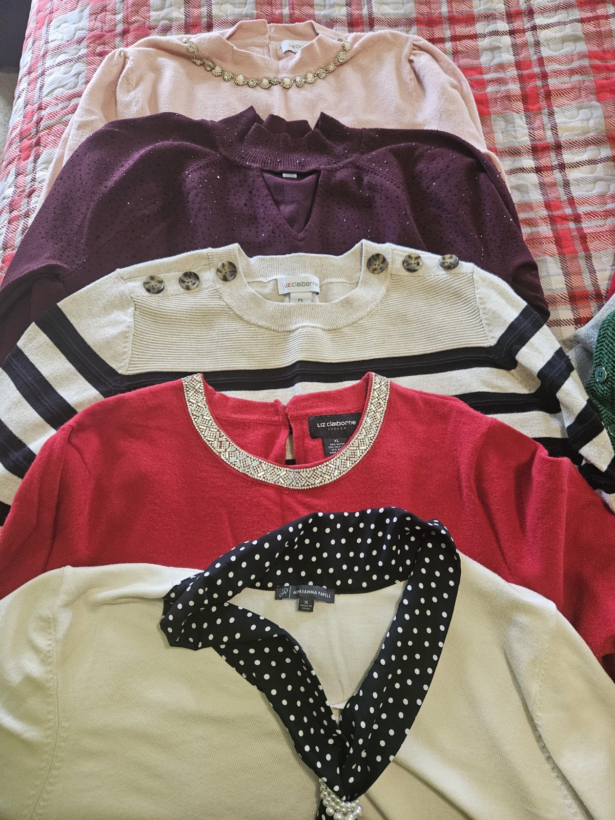 Liz Claiborne, Adrianna Papell & Croft & Barrow Mixed Tops/Sweaters Lot, Multi