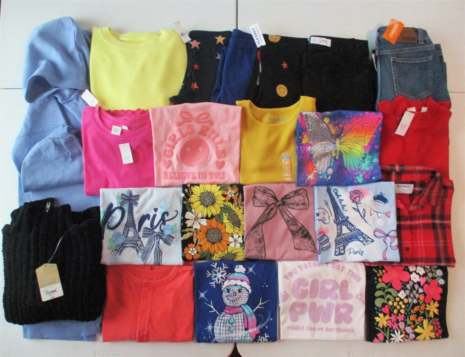 NWT GIRLS SZ 10/12 12 CLOTHES LOT SCHOOL FALL/WINTER JEANS,SWEATER,L/S TOPS&MORE