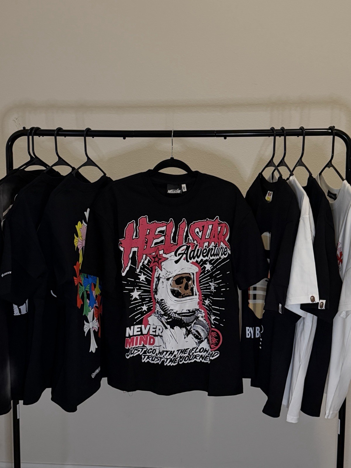 HELLSTAR Adventure Graphic Print Black Cotton T-Shirt